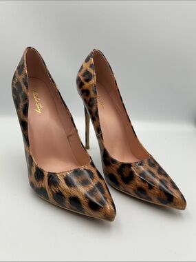 Elisabet Tang Leopard Print Stiletto Pumps - 4.3/4" High Heel Women's Size 9